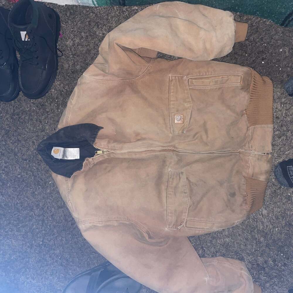 Vintage Carhartt Duck Canvas Insulated Bomber Jacket - Brown - X-Large